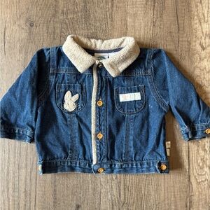 Vintage 2000s Y2K Peter Rabbit Beatrix Potter Baby Boy Denim Jacket 6-9M